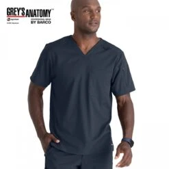 Blusón Hombre Cuello Pico 2 Bolsillos Gris Antracita Grey's Anatomy
