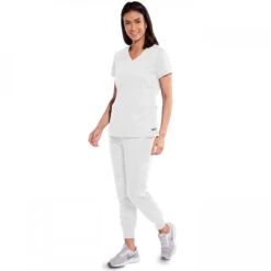 Blusón Mujer Cuello Pico Y Cremallera - Blanco Grey's Anatomy -Enfermania bluson mujer cuello pico y cremallera blanco grey s anatomy 1