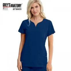 Blusón Mujer Pico 2 Bolsillos Azul índigo Grey's Anatomy