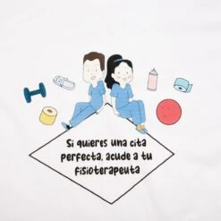 Camiseta Blanca Unisex - Acude A Tu Fisio -Enfermania camiseta blanca unisex acude a tu fisio 1