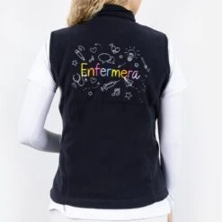 Chaleco Polar Marino Mujer Bordado