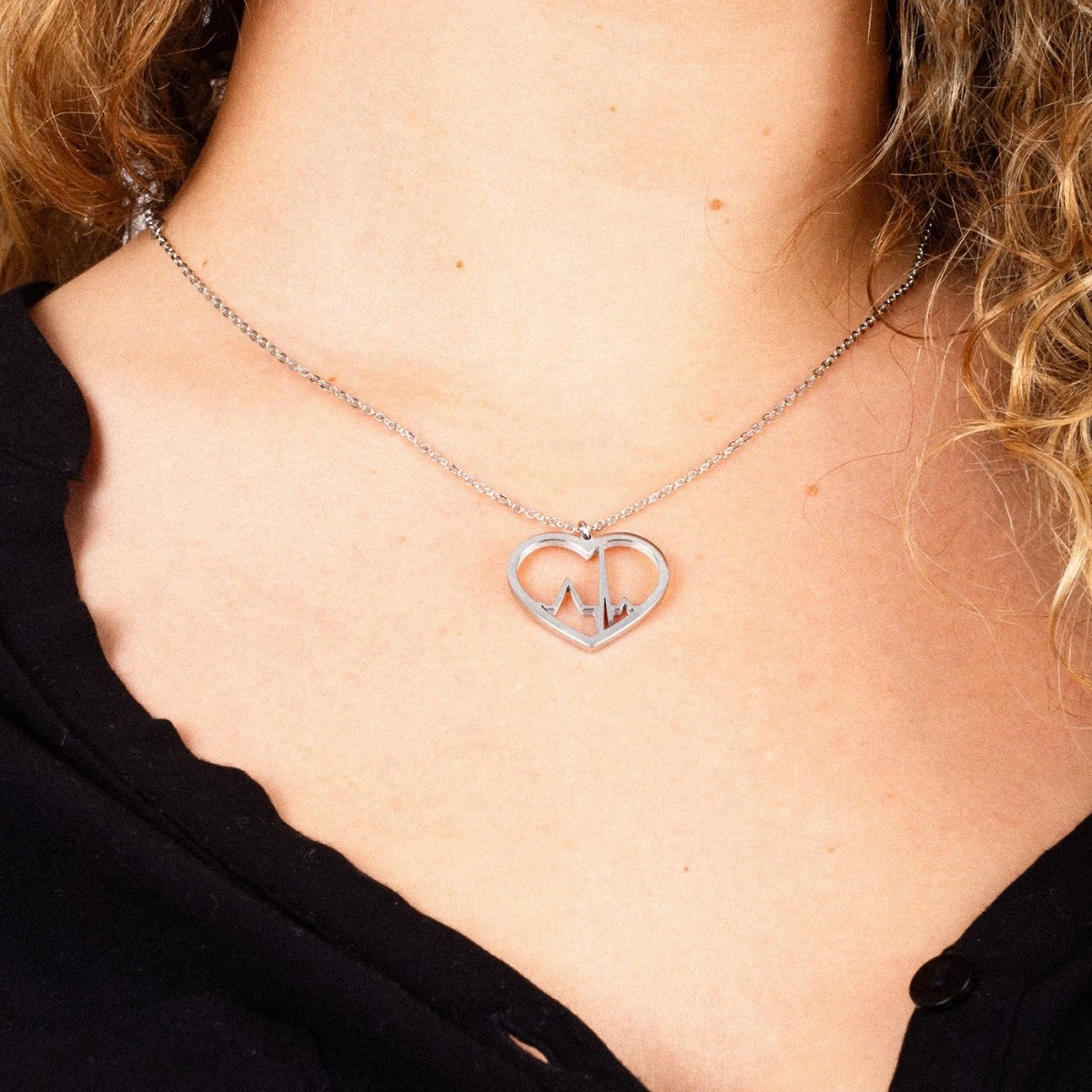 Colgante Corazón Latido Oro O Plata 4 Colgante Corazón Latido Oro O Plata - Imagen 4