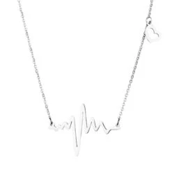 Colgante De Plata Con EKG Y Corazón -Enfermania colgante de plata con ekg y corazon 3
