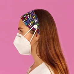 Diadema Con Botón Estampado - Happy 10 Diadema Con Botón Estampado - Happy -Enfermania diadema con boton estampado happy 4