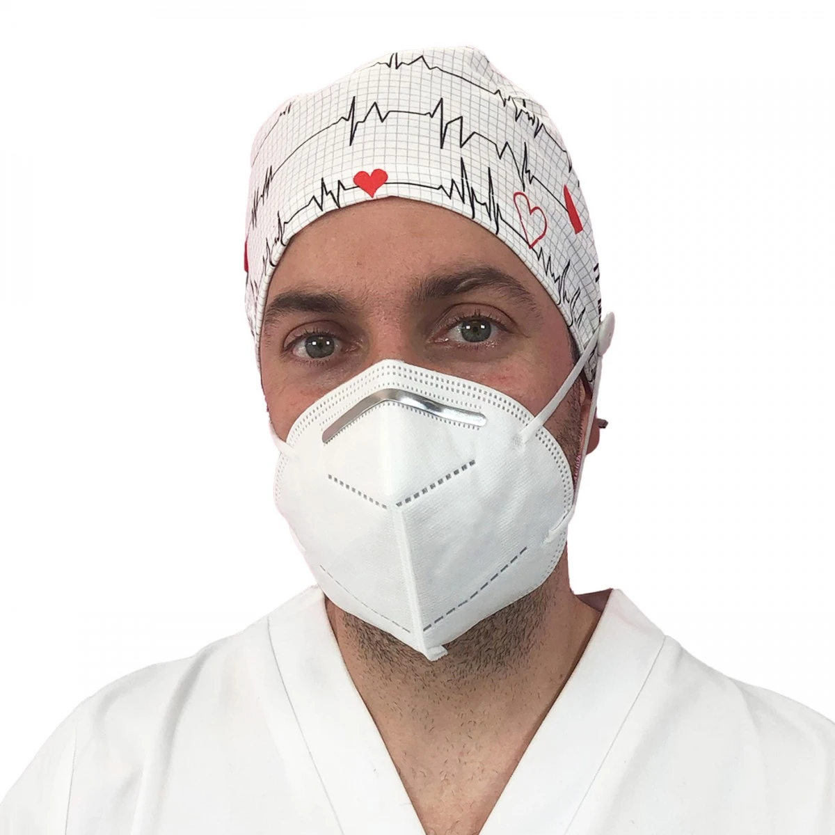 Gorro Pelo Corto Con Botones - Flutter Blanco 2 Gorro Pelo Corto Con Botones - Flutter Blanco - Imagen 2