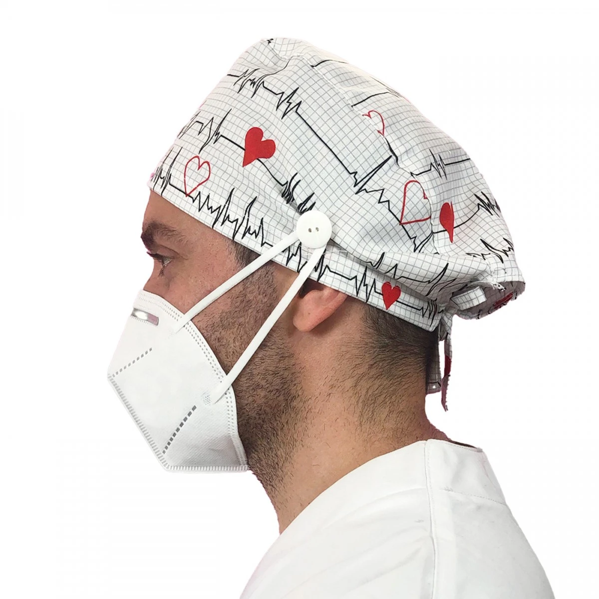 Gorro Pelo Corto Con Botones - Flutter Blanco 1 Gorro Pelo Corto Con Botones - Flutter Blanco