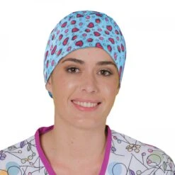 Enfermania -Enfermania gorro pelo largo corazones y setas 1