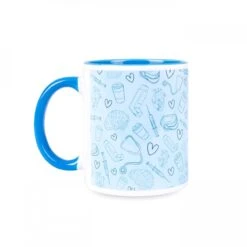 Taza Azul Estampada @elartedecuidar_