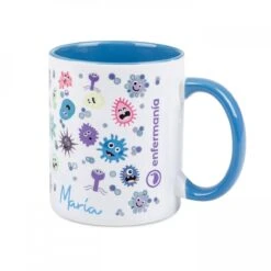 Taza Clásica Azul Claro Virus 6 Taza Clásica Azul Claro Virus -Enfermania taza clasica azul claro virus 1 2