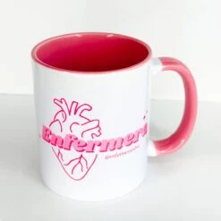 Taza Estampada Rosa @enfermerarubia
